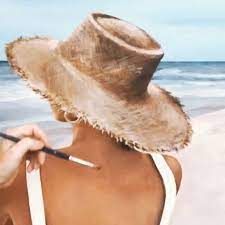Lo Mantak N J Artist On Instagram A Little Dry Brush Effect To Get That Straw Hat Texture Grace 36 X 36 Mainstreetgall In 2020 Dry Brushing Straw Hat Portrait