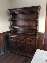 The walls were a buttery yellow. My Chalk Painted Hutch Cleverly Simple