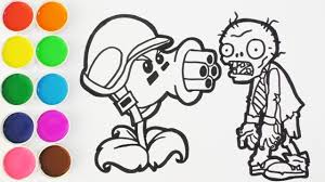 Como Dibujar Y Colorear Repetidora De Plantas Vs Zombies Dibujos Para Ninos Learn Colors Funkeep Youtube