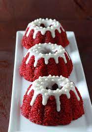 It seems to turn out a more. Mini Red Velvet Bundt Cakes With Cream Cheese Glaze Overtime Cook Recipe Mini Bundt Cakes Recipes Red Velvet Bundt Cake Mini Bundt Cakes