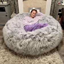 Xxl Adults Children S Faux Fur Bean Bag With Beans Included Faux Fur Bean Bag Fur Bean Bag Bean Bag Living Room