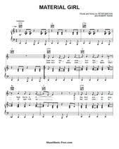 Material Girl Sheet Music Madonna Girls Sheets Sheet Music Holiday Lyrics