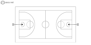 Basketball court top view drawing. Autocad Drawing Basketball Court According To Nba Dwg Dxf