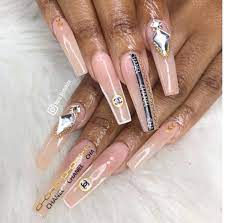 You may be able to find the same content in another format, or you may be able to find. X Long Coffin Nails Chanel Decals Bling Long Acrylic Nails Nails Coffin Nails Long
