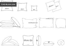 Pillows Cad Dwg Cad Blocks Complete construction drawing of study table; pillows cad drawings