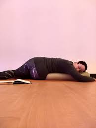 Belly Twist Yin Yoga Put The Bolster Right Next To Your R Hip Turn So Your Facing The Bolster Then Lay Down Over It Legs Are However I Yin Yoga Asana