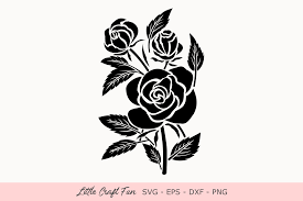 Download Rose Flowers Silhouette Graphic By Little Craft Fun Creative Fabrica PSD Mockup Templates