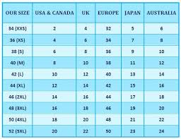 European Pant Size Conversion Chart Womens