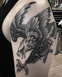 American Traditional Eagle Tattoo Black And Grey Jacob Rivera Eagle Tattoo Eagle Tattoos Traditional Eagle Tattoo
