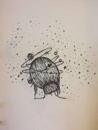 Lost In Thought Draw Penart Sketches Drawings Space Artwork Doodles Galaxy Drawings Easy Drawings Space Drawings
