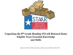 Secure site for authorized educators to access historical student testing data for the staar, staar alternate 2, and telpas programs. Ppt Unpacking The 8 Th Grade Reading Staar Released Items Eligible Texas Essential Knowledge Powerpoint Presentation Id 3074840