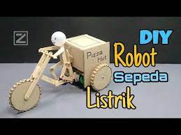 Ide Kreatif Membuat Robot Sepeda Listrik Dari Stik Es Krim Dan Kardus Mainan Youtube