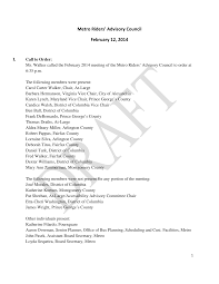 Metro Riders' Advisory Council February 12, 2014
