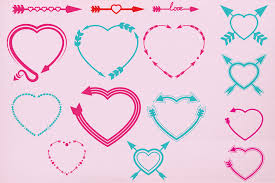 Arrow Hearts Designs Monogram Frames Svg Cutting File Svg Dxf Arrows Hearts Cricut Design Space Silhouette Studio Valentine Hearts By Cutesy Pixel Thehungryjpeg Com