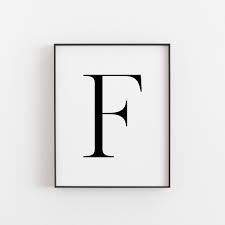 Letter F Wall Decor Letter F Print Letter F Poster Letter F Etsy Letter F Downloadable Art Lettering