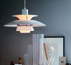 The axo light layers f pendant gathers generous lengths of pongé fabric in to tightly pleated rings, enrobing a broad geometric metal. Pendant Light Ph5 Mini White O30cm H16 3cm Louis Poulsen Nedgis Lighting
