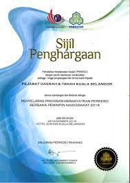 Contoh sijil penghargaan dan penyer. Portal Rasmi Pdt Kuala Selangor Sijil Penghargaan Dari Perkeso