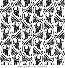 Black and white design, gray and black paisley pattern wallpaper. Black And White Seamless Gothic Floral Vector Pattern Images Illustrations Vectors Free Bigstock