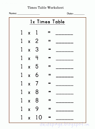 Kids Page Printable 1 X Times Table Worksheets For Free Times Tables Worksheets Times Tables Maths Times Tables