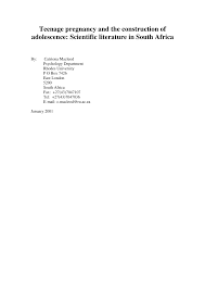 Pdf Teenage Pregnancy And The Construction Of Adolescence Scientific Literature In South Africa