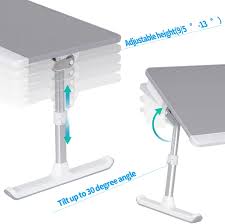 Accessories Gray Large Portable Standing Desk With Storage Drawer Saiji Adjustable Pvc Leather Laptop Bed Table Laptop Bed Tray Table Foldable Lap Tablet Table For Sofa Couch Floor Electronics Newid Com Sg