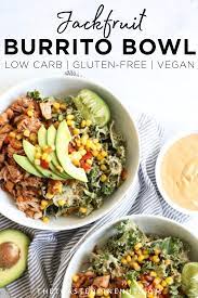 Jackfruit Burrito Bowl The Toasted Pine Nut Recipe Jackfruit Burrito Jackfruit Recipes Jackfruit