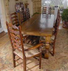 refectory table dining set ladderback