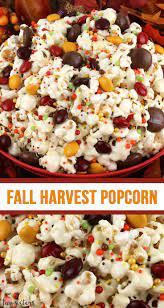 Fall Harvest Popcorn Recipe Thanksgiving Desserts Kids Snack Mix Recipes Thanksgiving Desserts