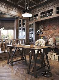 Discover inspiration for your industrial home office design with ideas for decor, storage and furniture. Interiors Home Office Design Rustic Home Offices Rustic Office Design Industrial Home Offices
