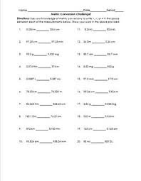 This measurement worksheet is great for practicing converting between different metric units. Metric Conversions Worksheet Challenge With Key By Keystone Science