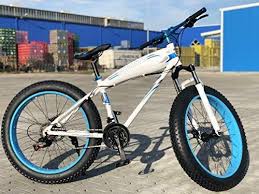 Simite 26 Quot Fahrad Fatbike Weiss Blau Design 21 Gange Scheibenbremse Shimano Aluminium Dampfung Vorne Mountainbike Blau Design Mountainbike Scheibenbremse