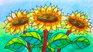 Drawing a realistic cactus flower may look hard, but the secret is in the details! How To Draw A Scenery Of Sunflower Flower Garden Kids Drawing Tutorial Youtube