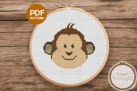 Check spelling or type a new query. Cartoon Monkey Face Modern Cross Stitch Graphic By Crossstitching101 Creative Fabrica