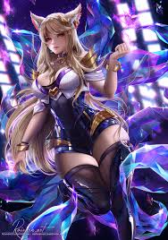 Artstation Kda Ahri Reivash Art Anime League Of Legends Art