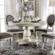 Furniture Of America 5pc Kathryn Round Dining Table Set Round Dining Table Sets Round Dining Room Grey Round Dining Table