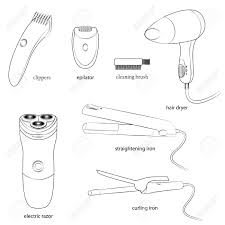 •friendly •satisfying •fun •nonrush services? Set Of Beauty Electric Equipment Illustrations White Background White Objects Black Outline Names Isolated Images For Your Design Vector Royalty Free Cliparts Vectors And Stock Illustration Image 69427134