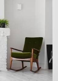 Green Velvet Retro Parker Knoll Rocking Chair Comfy Rocking Chair Retro Chair Rocking Chair