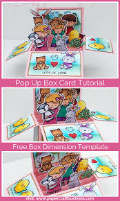 3d Birthday Card Template Free Printable Pop Up Box Card Tutorial Free Printable Pop Up Box Template Box Cards Tutorial Pop Up Box Cards Pop Up Card Templates
