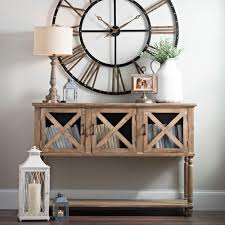 Gorgeous Console With Our Metal Wall Clock Dining Room Console Dining Room Clock Clock Wall Decor