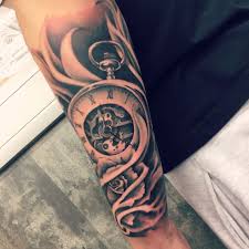 A half sleeve tattoo design only covers part of the arm and not the entire arm. Half Sleeve Clock Clocktattoo Tattoo Sleeve Clock Tattoo Sleeve Half Sleeve Tattoos Designs Tattoo Sleeve Designs
