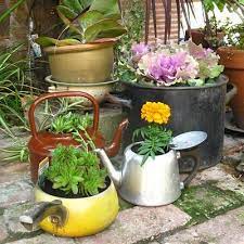 Teapot And Kettle Planters Repurposed Garden Planters Outdoor Gardens Garden Planters