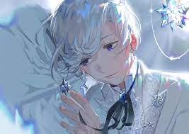 Free for commercial use no attribution required high quality images. Hd Wallpaper Anime Boy Earrings White Hair Shoujo Front View Real People Wallpaper Flare