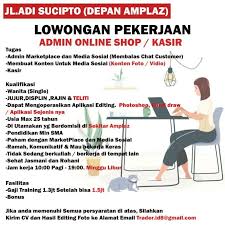 Pembuatan bukti pembayaran atau kwitansi. Lowongan Kerja Admin Online Shop Kasir Di Mega Store Lokerjogja Id