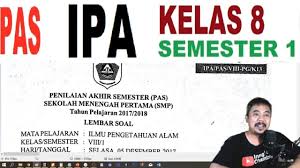 Penilaian Akhir Semester Ipa Kelas 8 Semester 1 Youtube