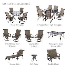Hampton Bay Statesville Padded Sling Swivel Patio Dining Chair 2 Pack