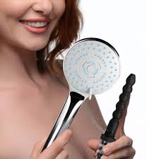 Shower Head with Silicone Enema Nozzle Discreet Anal Douche