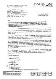 / jalan raja laut, kuala lumpur, malaysia. Recognition Letter From Cidb 2018 Anqascertification