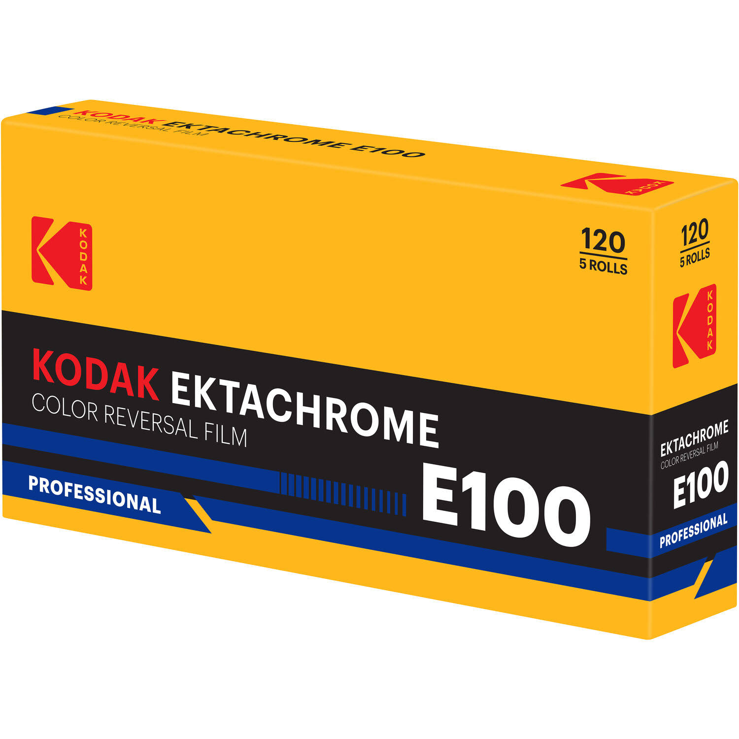 Kodak Professional Ektachrome E100 Color Transparency Film (120 Roll Film, 5-Pack, Retro Packaging)