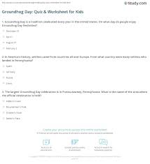 Oct 20, 2021 · these free printable bible studies can help us study specific areas in the bible. Groundhog Day Quiz Worksheet For Kids Study Com