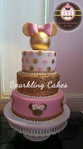 Birthday Rose Gold Cake Design Minnie Pink And Gold Cake Minnie Mouse Birthday Cakes Minnie Mouse Birthday Party Minnie Mouse First Birthday